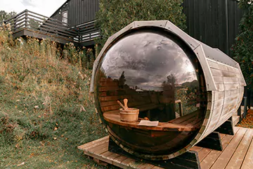 panoramic view sauna in Cobourg, ON