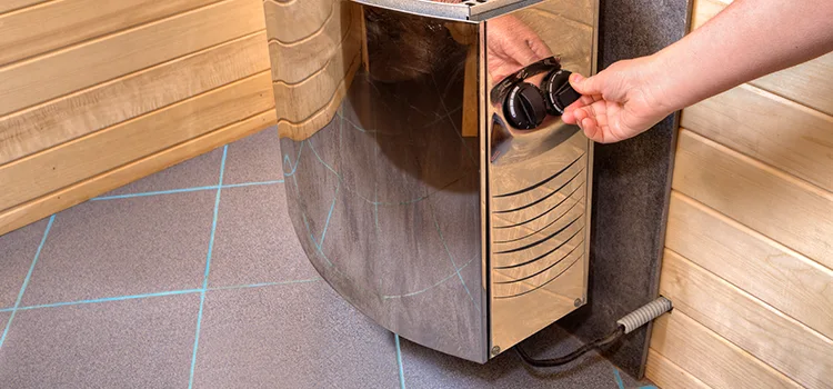 Floor-mounted sauna heater Installation in Cobourg, Ontario