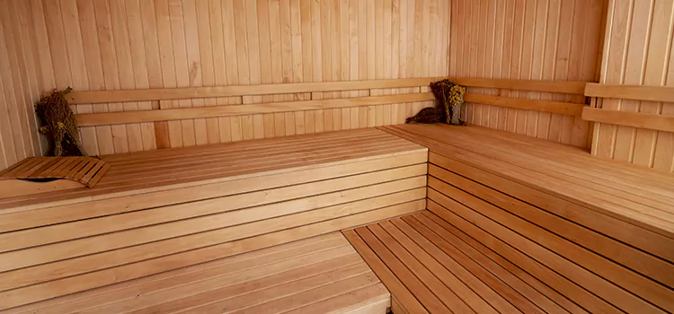 Spruce Wood Sauna Interior Construction in Cobourg, Ontario